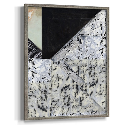 «Tiles & Texture Abstract Angles II», reproduction encadrée - bois massif