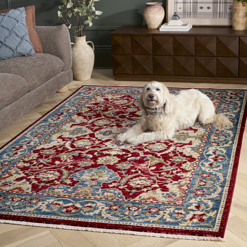 Tapis oriental performance Bisen, Rectangle 5 pi 1 po x 7 pi 5 po, Red/Blue