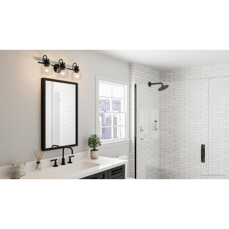 Éclairage pour meuble-lavabo à 3 lumières à intensité variable Vecchia, Noir mat
