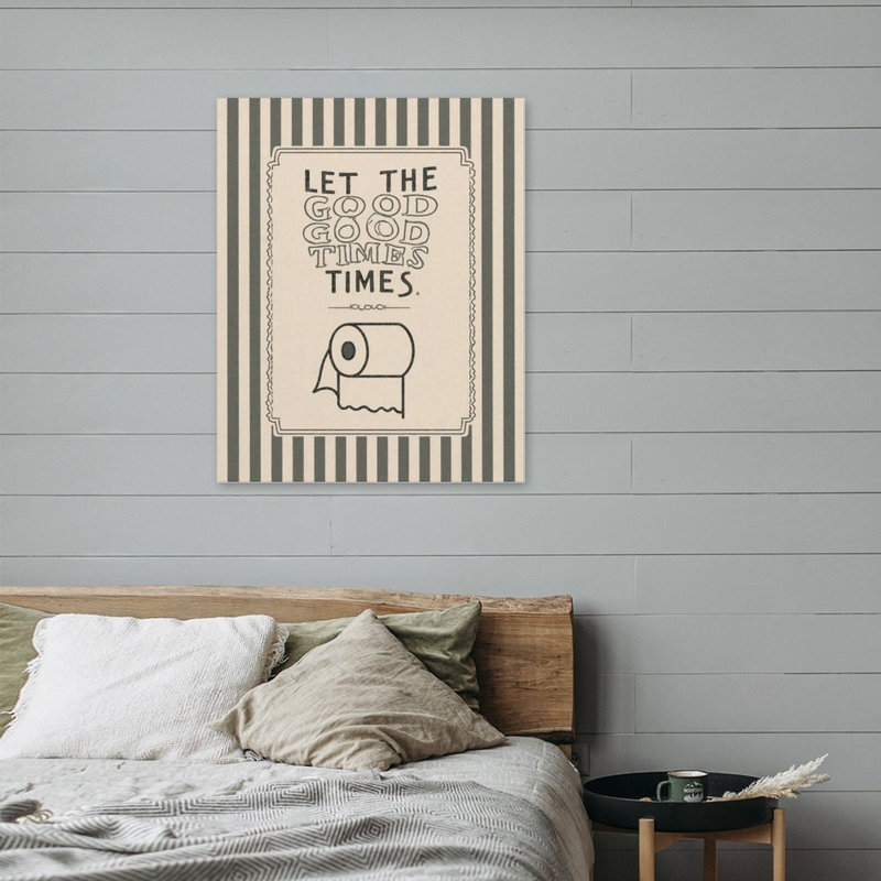 Panneau de papier toilette humoristique Good Times, cadre en bois intégré, l 16 x L 20