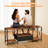 TV Stand & Entertainment Center with Power Outlets & LED TV Stand for Living Room, Brown-274399583