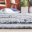 Tapis gris / bleu tissé à plat à la main Hartzler-198009540