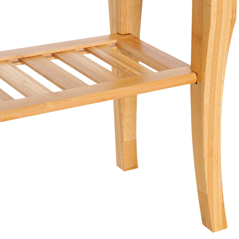 20" Spa Stool With Storage - Protects Skin Smooth Finish 100% Natural Shower Bench To Wear And Tear