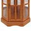 Vitrine d'angle avec 5 tablettes et système d'éclairage, chêne (ampoule E26 non incluse)