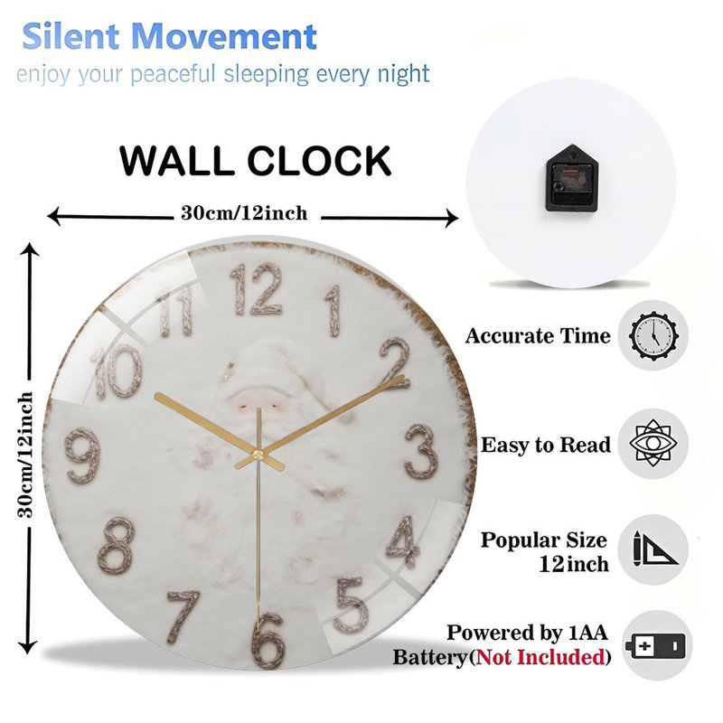 Horloge murale en verre 12 po