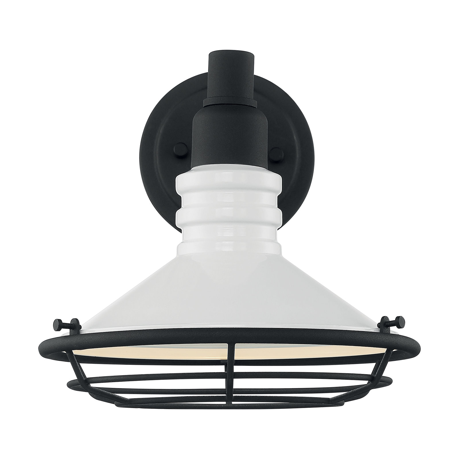 Parkdale Steel Wall Light, Black, Gloss White/Textured Black, 10" H x 12" W x 16" D