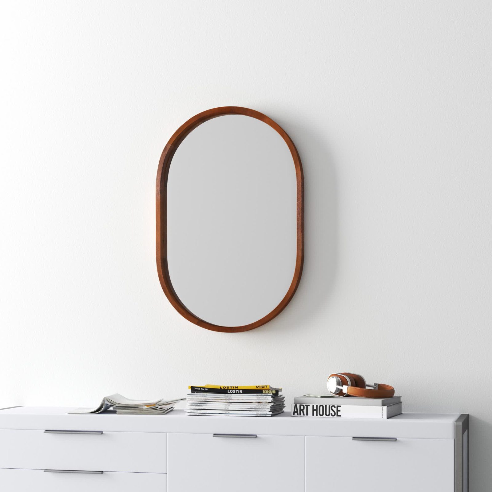 Roberts 24" Accent Mirror, Walnut Brown