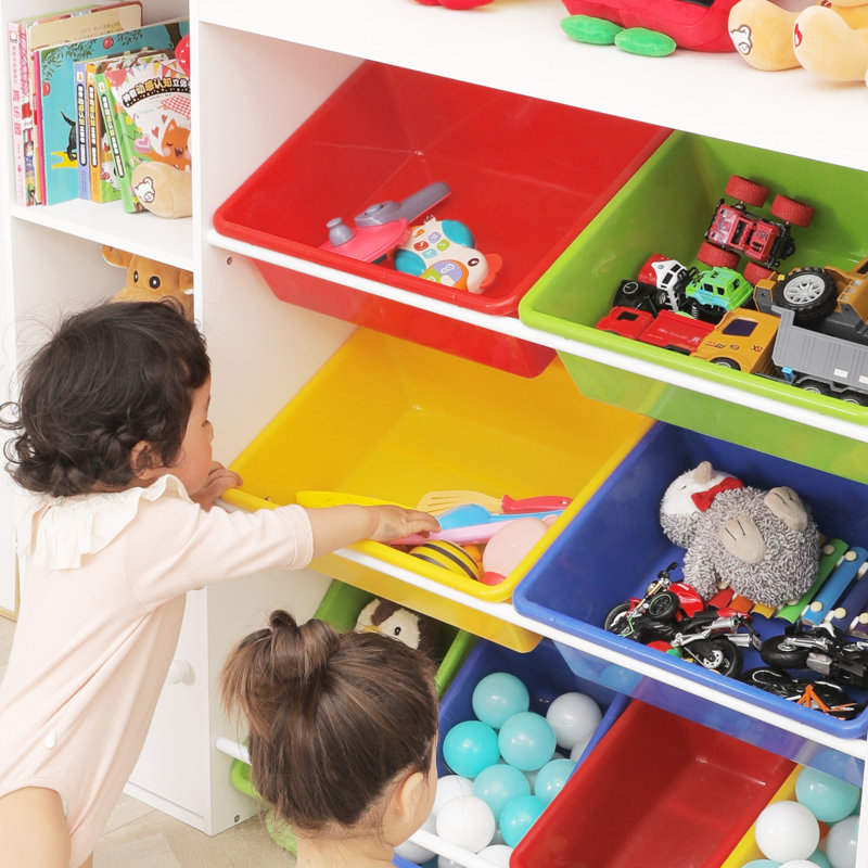 Rangement à jouets pour enfants avec bacs