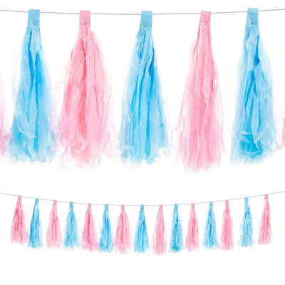 Guirlande de pompon bleu 0,9 pi