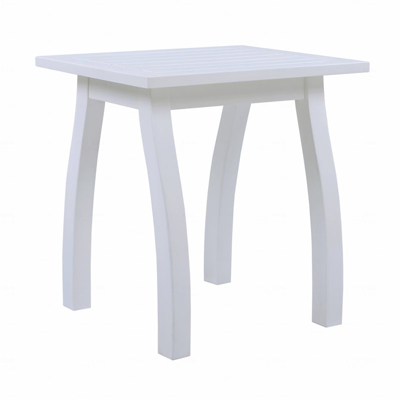 Accent Side Table In Pu, Weather-Resistant Rectangular End Table