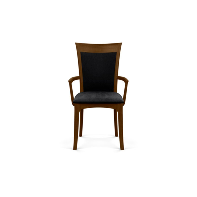 Morgan 19.25'' H Upholstered Armchair, Natural Walnut, Microseude Onyx