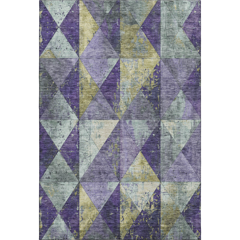 Premium Machine Washable Meidell AMF1721 Geometric Rug, Rectangle 10' x 14'