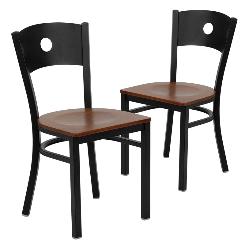 Prompton Hercules Series Circle Back Metal Restaurant Chair, Cherry
