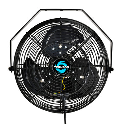  12 Inch Outdoor Misting Wall Mounted Fan IPX4 Rated High Velocity Metal Industrial Wall Fan For Commercial, Industrial, Residential, 3 Speed 3 Nozzles 6.6 FT Cord Cetl Safety Listed, Black
