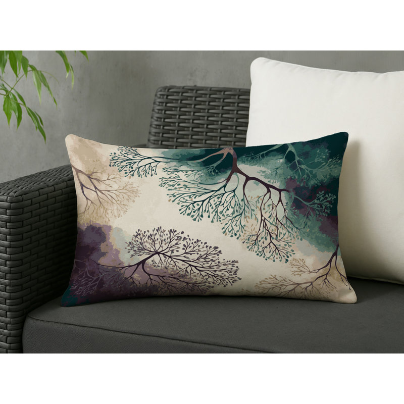 Midnight Meadow Indoor And Outdoor Throw Pillow, Rectangle 14"H x 20"W