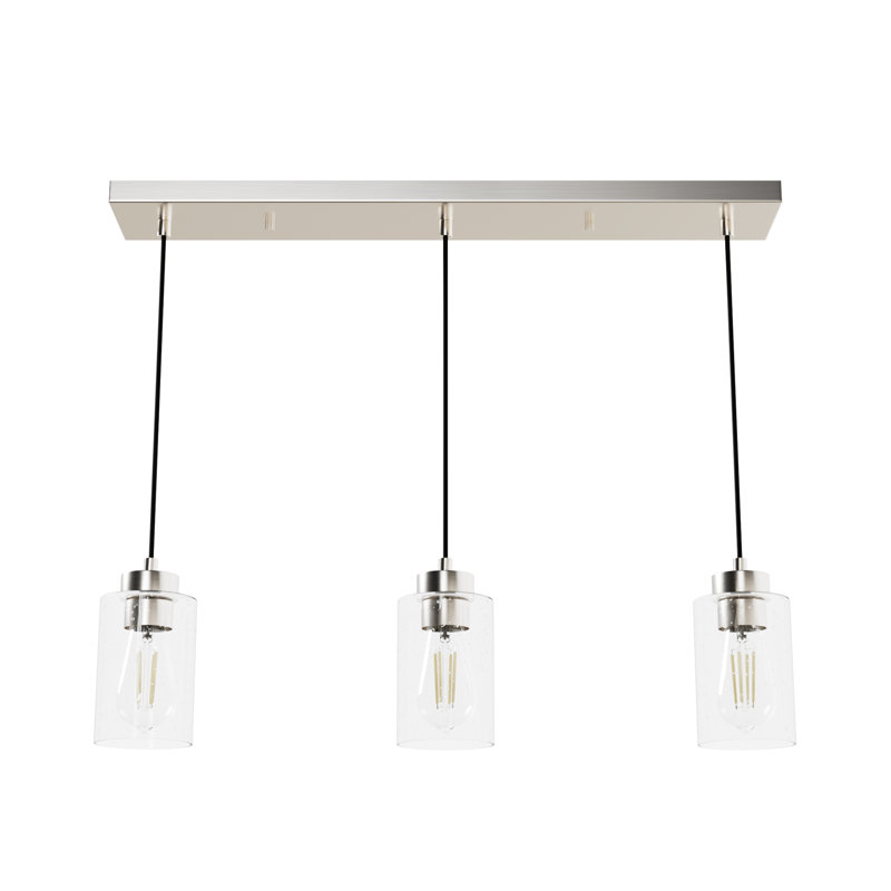Hartland 3 - Light Cluster Modern Linear Pendant, Brushed Nickel