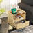 Arlen Modern Bedside Table with Charging Station & Glass Top â€“ 1-Drawer Nightstand,2Pcs-83597304-83597253