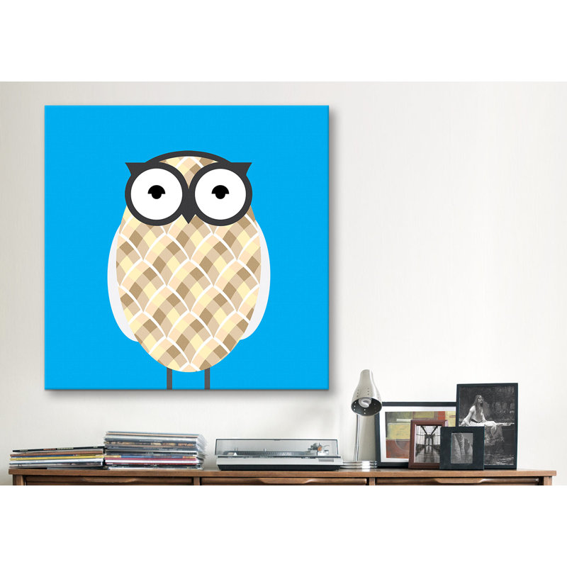 Nathan «Owl», reproduction sur toile, H 26 po x l 26 po x P 1,5 po, Bleu
