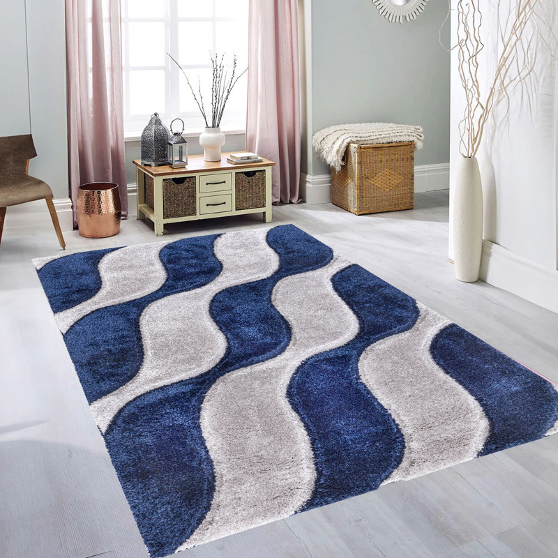 Adorabella Geometric Machine Tufted Shag 160cm X 230cm Indoor / Outdoor Area Rug