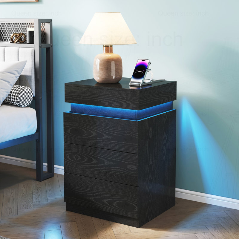 Table de chevet Modern Farmhouse, Noir