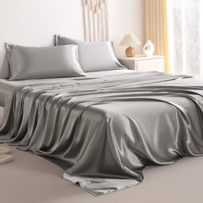 Lustrous Satin Bed Sheet Set Luxury Soft Durable