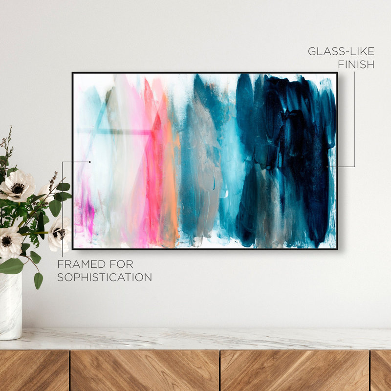 Oliver Gal Parque del Retiro Abstract - Framed Acrylic Glass Wall Art, 31" H x 46" W, Black