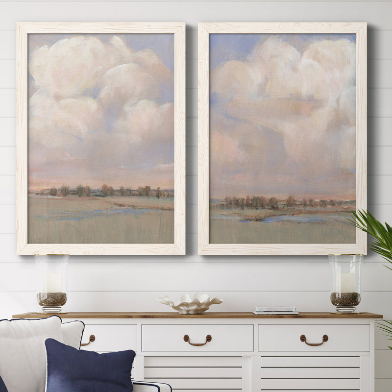 «Billowing Clouds I», ensemble de 2 reproductions d'art sur toile, H 43,5 po x l 31,5 po x P 1 po, Toile blanche encadrée