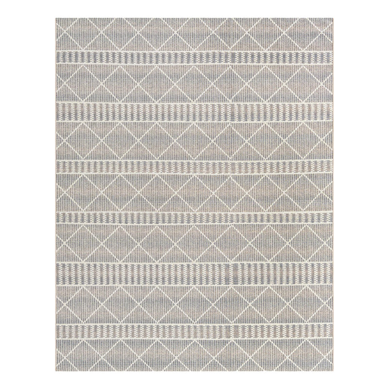 Tapis rayé intérieur / extérieur Azed, Rectangle 7 pi 10 po x 10 pi