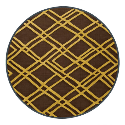 Machine Washable Trellis Brown Area Rug