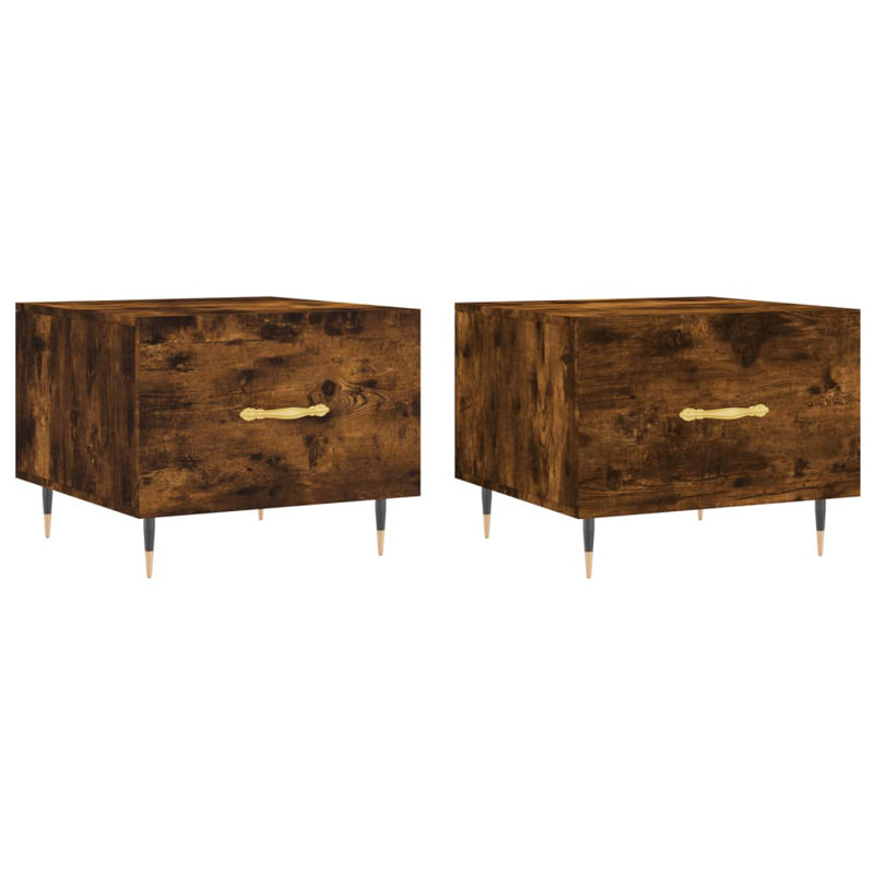 Four Leg Coffee Table with Storage, smoked oak