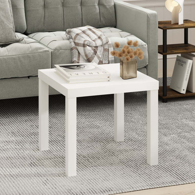 Table basse carrée simple Ebern Designs, Blanc