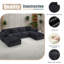 Canapé modulaire entièrement compressé de 142 po x 82 po, en forme de U avec repose-pieds, velours côtelé de luxe avec coussin moelleux en largeur et profondeur-1214160586