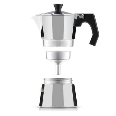 Bene Casa stainless-steel 6-cup stove top espresso maker, dishwasher s