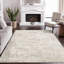Mona Power Loom Polyester Geometric Area Rug in Cream/Taupe-951414616