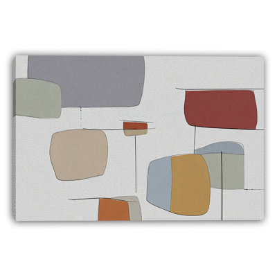 Mid Century Color Forms Modern Abstract Wrapped Canvas Wall Art