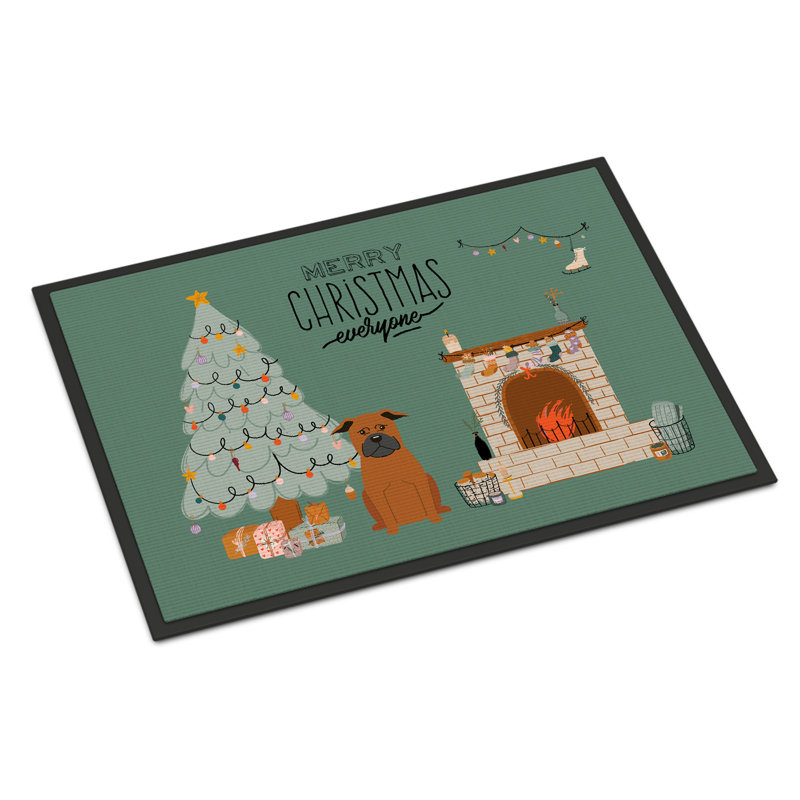 Tapis d'entrée antidérapant Inniss L 27 po x l 18 po, Chien chinois de Chongqing