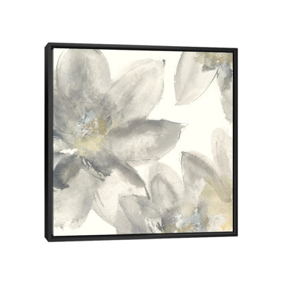 «Gray and Silver Flowers I» par Chris Paschke, reproduction sur toile tendue sur châssis