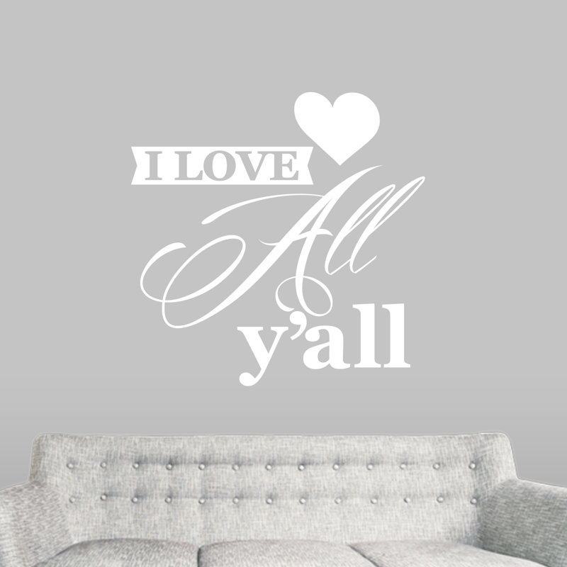 Adhésif décoratif Bulmer I Love All Y'all, Blanc
