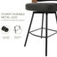 Swivel Upholstered Counter Stool with Metal Frame-453626691