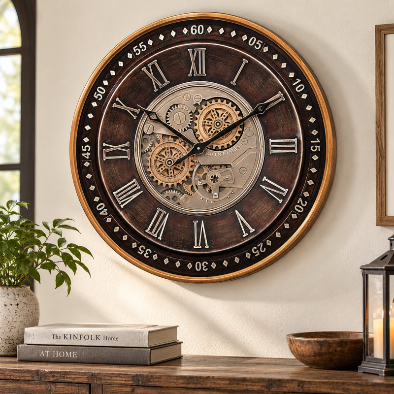 24 Inch Large Moving Gear Wall Clock
