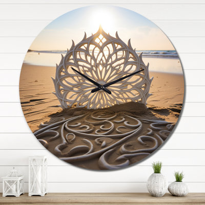 Horloge murale Majestic Mandala On The Beach I
