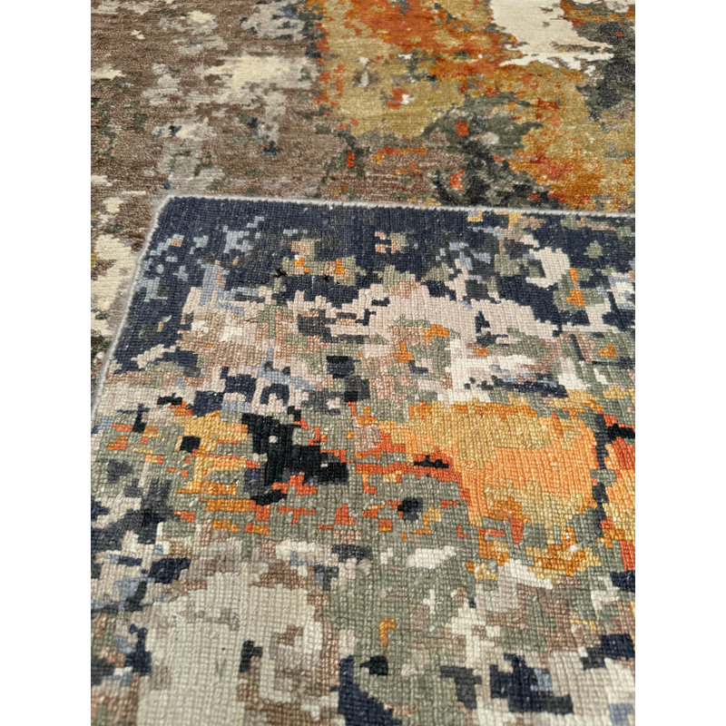 Original Hand Knotted Traditional Pattern Multi Colour Wool Rug