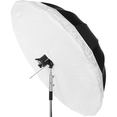 Parasol professionnel 70 pouces 180 cm avec housse de diffuseur, intérieur réfléchissant blanc et arrière noir pour éclairage de studio, flash et diffusion de lumière stroboscopique