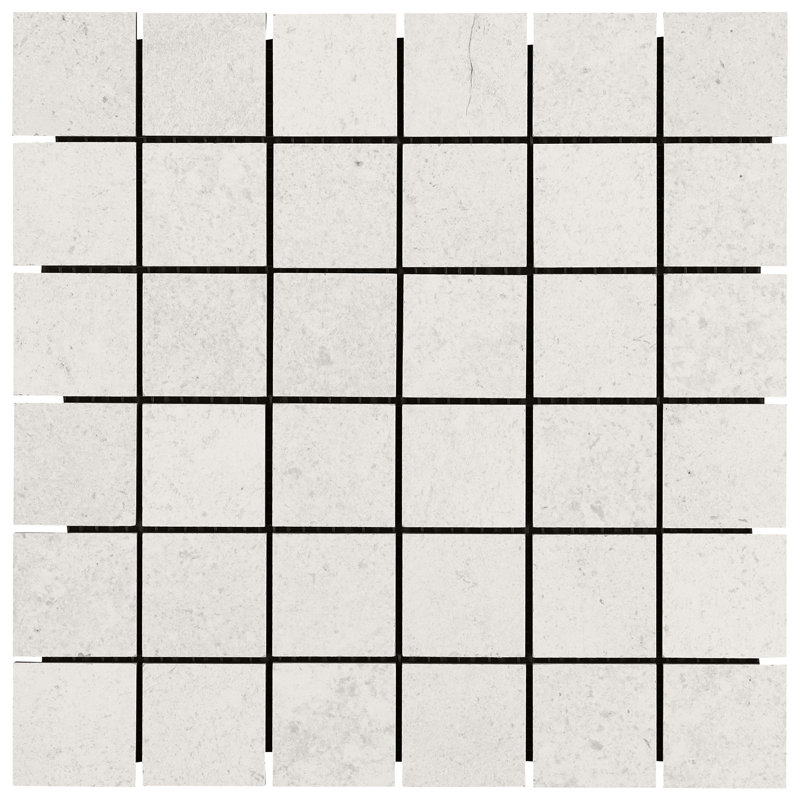 Grava 11.81" x 11.81" Porcelain Mosaic Grid Floor & Wall Tile (0.96 SQFT / Box), Perla