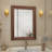 Solid Wood Frame Flat Bathroom Mirror, Brown-1743178613