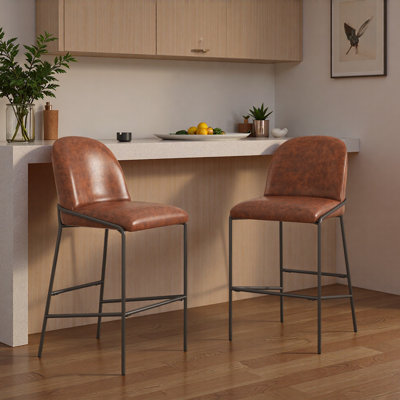 Tabouret de bar intérieur en métal, ensemble de 2