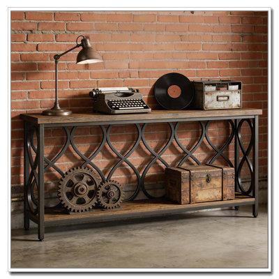 2-Tier Console Table with Sturdy Metal Frame