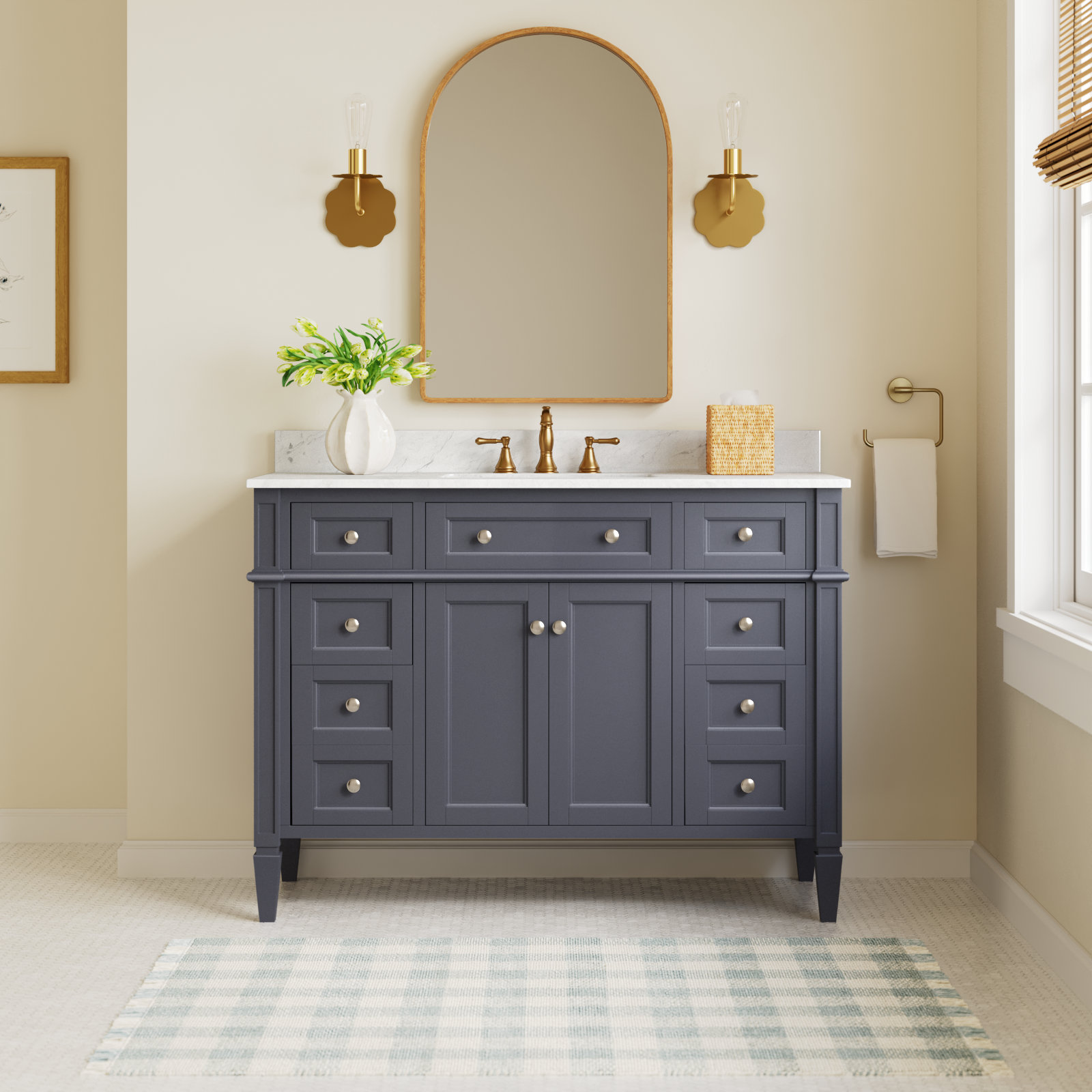 Lakeland 48'' Single Bathroom Vanity, Marine Gray