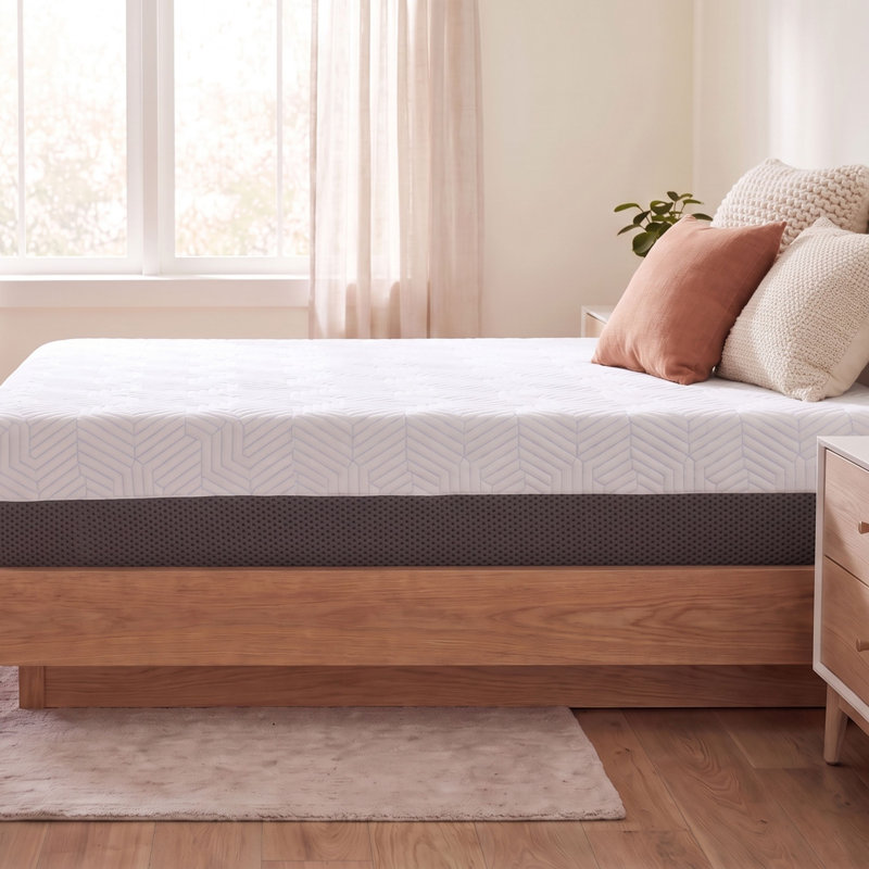 Matelas en mousse viscoélastique gélifiée mi-ferme Akeley, 10", Simple extra long