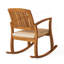 Chaise berçante d'extérieur en bois d'acacia avec coussins pour le jardin, la pelouse, la cour arrière, la piscine